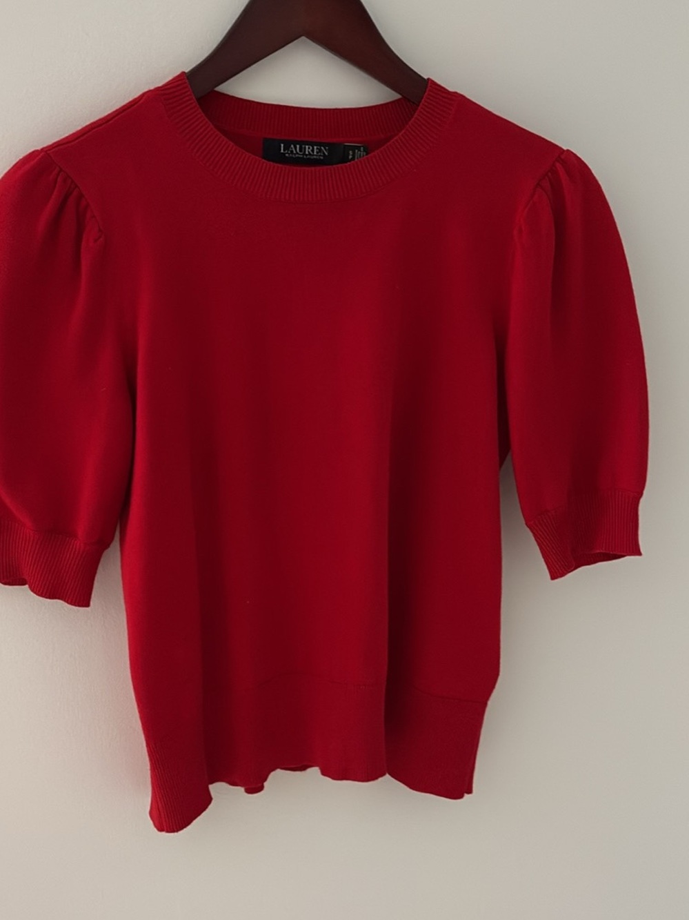 Lauren Ralph Lauren Red Short-Sleeve Knit Sweater